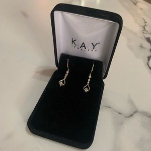 Kay Jewelers Sterling Silver Diamond Drop Earrings